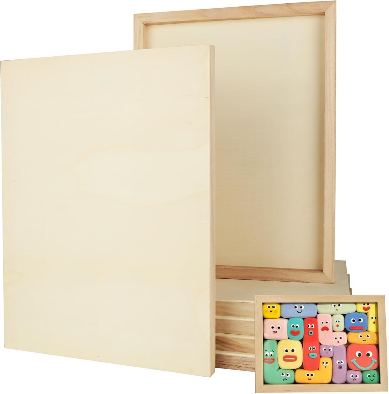 6 Pack Wood Panels for Painting 12 x 16 Inch Craft Wood Board Unfinished Wood Wooden Panel Boards for Painting, Pouring, Arts, Crafts, Paints and More